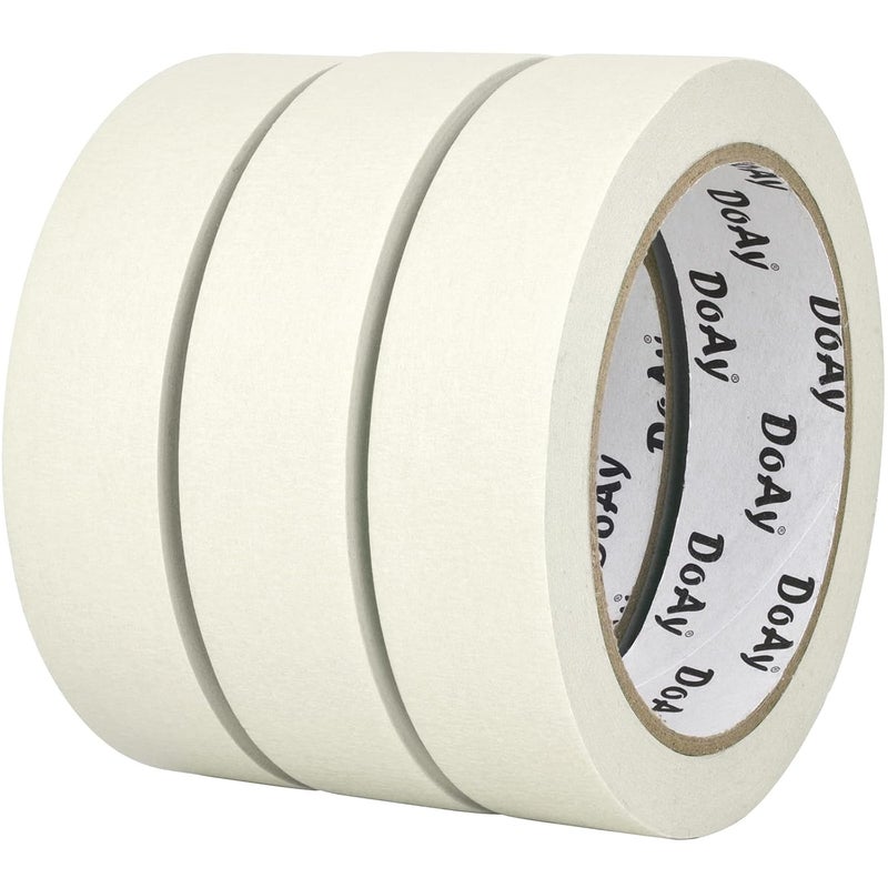 DOAY 3 Pack White Painters Tape - Masking Tape 1 Inch Wide - Multi-Surface, Smart Adhesion, Indoor & Outdoor - 270FT Total - Paint Tape for Artist, DIY, Labeling, Art, Car, General Purpose (#3910) - Image 1
